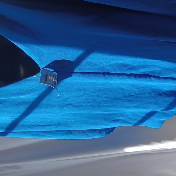 Express Blue  Sheer line Crepe Blouse, elastic waist - Picture 9 of 9